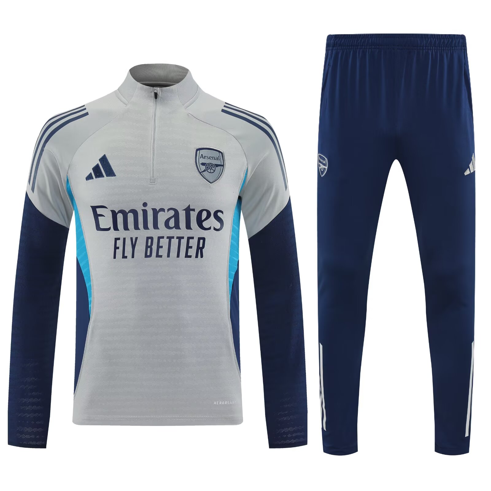 AAA Quality Arsenal 25/26 Tracksuit - Grey/Navy Blue AAA Quality Arsenal 25/26 Tracksuit - Grey/Navy Blue